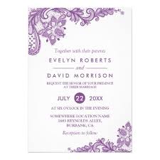 Elegant Lace Lavender Purple White Formal Wedding Invitation Zazzle Com Purple Wedding Invitations Lace Wedding Invitations Trendy Wedding Invitations
