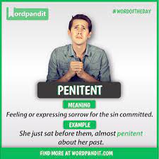 Word Of The Day Penitent Https Wordpandit Com Penitent Good Vocabulary Words Learn English Vocabulary Learn English Words
