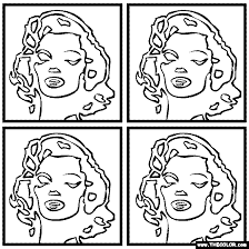 100 Free Coloring Page Of Andy Warhol S Painting Marilyn Monroe Color In The Painting And Print It Out Save It To Your Li Book Drawing Coloring Books Warhol
