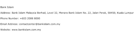 Elemento banca bank islam all'indirizzo: Bank Islam Address Contact Number Of Bank Islam