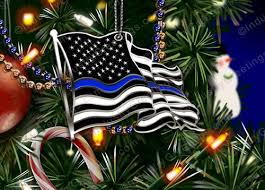 Find the perfect christmas tree line drawing stock photo. Thin Blue Line Flag Holiday Card
