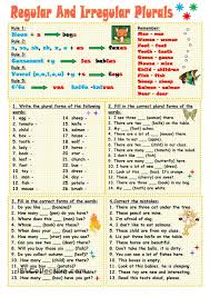Regular And Irregular Plurals Plurals Worksheets Irregular Plurals Irregular Plural Nouns