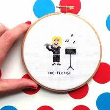 Please note that this is a digital product. Flutist Cross Stitch Pattern Stuio Koekoek Modern Crafts