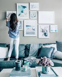Beyond The Matte And Frame 8 Innovative Ways To Decorate Your Walls The Architects Diary Blue Grey Living Room Living Room Decor Gray Room Wall Decor