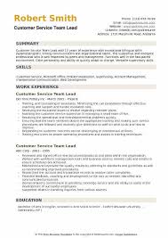 Are you a qualified team leader able to relocate to the valais? Customer Service Team Lead Resume Samples Qwikresume