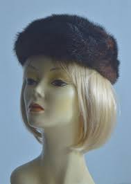 Vtg 1950's Designed by LORA Beaver Fur Beret Hat Dark Rich Brown Color  20-1/4"