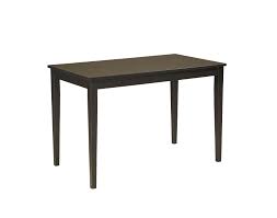 Signature Design By Ashley Kimonte Dark Brown Rectangular Dining Room Table D250 25 Goedekers Com Contemporary Dining Table Brown Dining Room Table Brown Dining Room