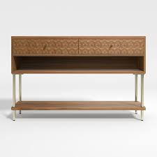 Olsen Small Console Table With Storage Reviews Crate And Barrel In 2020 Small Console Tables Console Table Console Table Decorating