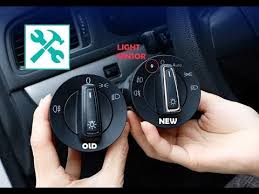 Vw Skoda Auto Light Switch Installation New Switch Model Youtube