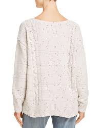 Great savings free delivery / collection on many items. Aqua Chenille Cable Knit Sweater In Ivory Combo White Lyst