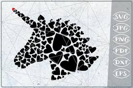 Download Unicorn Head Red Hearts Print In Heart Svg Cutting File Love 304423 Cut Files Design Bundles
