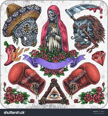 Maybe you would like to learn more about one of these? Hand Drawn Mexican Tattoo Set Royalty Free Stock Vector 171146927 Avopix Com