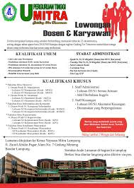 Check spelling or type a new query. Lowongan Kerja Dosen Dan Karyawan Umitra 2018 Ika Um