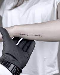 Know Your Worth Tattoo Tattoo Worth Side Wrist Tattoos Forearm Tattoo Women Worth Tattoo