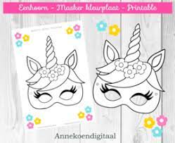 Gratis printbare kleurplaten met grote variëteit in thema's om uit te printen en in te kleuren. Eenhoorn Masker Kleurplaat Gratis Printable Eenhoorn Annekoendigitaal