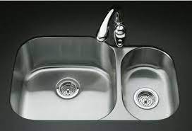 For the most current specification sheet, go to www.kohler.com. Kohler K 3355 Undertone High Low Undercounter Kitchen Sink Rounded Basin Style Stainless Steel Faucetdepot Com