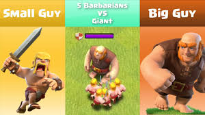 Personally, i use 16 barbarians, 16 archers, 16 goblins, 11 giants, 2 wallbreakers, and 2 healers (i have a level 6 town hall so not everyone will be able to use this mix). Every Level Barbarian Vs Every Level Giant Clash Of Clans Youtube