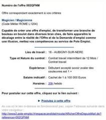 Commerce & vente employeur : Des Fausses Offres D Emploi Ont Ete Publiees Sur Le Vrai Site De Pole Emploi