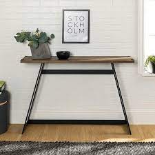 Manor Park Rustic Wood And Metal Entryway Table Dark Walnut Walmart Com Entryway Tables Entry Table Reclaimed Barn Wood