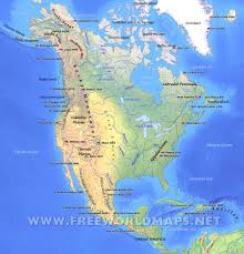 El mapa del estado de california con sus municipios e informacion estatal. North America Physical Map Freeworldmaps Net