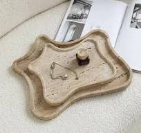Beige Travertine Tray - Modern Style for Accessories Storage