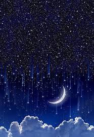 Day Night Moonlight Double Border Designer Digital Print Night Sky Wallpaper Night Sky Painting Sky Painting