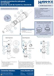 Hawke Universal Cable Glands Installation Instruction
