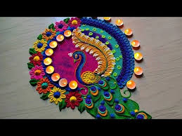 Peacock Rangoli Designs 2020 Satisfying Sand Art Video Youtube In 2020 Free Hand Rangoli Design Rangoli Designs Rangoli Border Designs