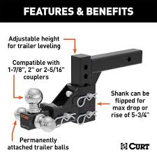 Maybe you would like to learn more about one of these? Adjustable Tri Ball Mount 2in Shank 1 7 8in 2in 2 5 16in Balls Cur45799 Action Car And Truck Accessories