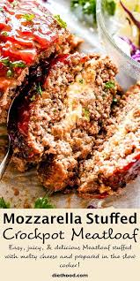 Mozzarella Stuffed Crockpot Meatloaf In 2020 Crockpot Meatloaf Good Meatloaf Recipe Crockpot Meatloaf Recipes