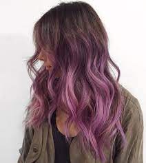 Semi permanent hair dye on dark brunette wavy hair. 40 Versatile Ideas Of Purple Highlights For Blonde Brown And Red Hair