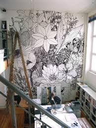 Flower Via Tumblr Mural Wall Drawing Design