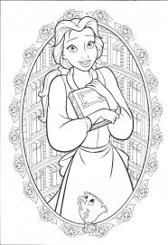 Printable princess belle with rose coloring page. Belle The Bookworm Diybook Diy Book Separadores Disney Coloring Pages Disney Princess Coloring Pages Princess Coloring Pages