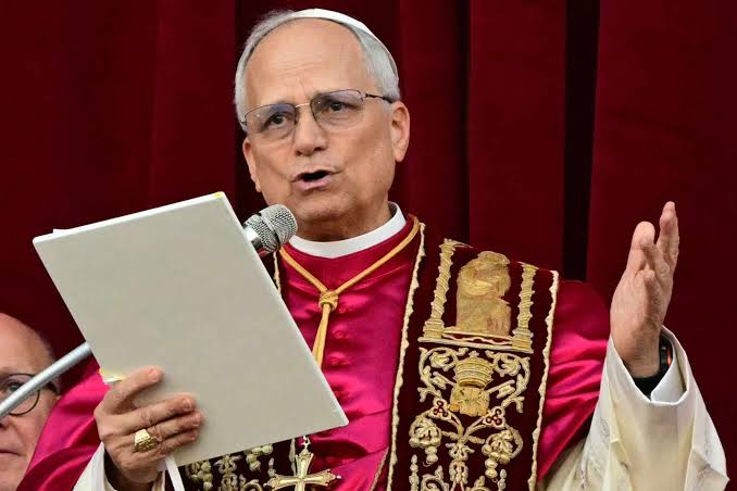 Pope Leo XIV delivering a formal address during a recent audience.