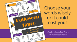 To create your taboo cards, enter some words in the panel on the left. Halloween Taboo Game 113 Cards Printable Halloween Taboo