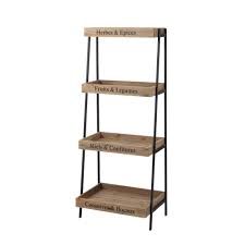 Etagere En Metal Et Bois Noire L 52 Cm Primeurs Maisons Du Monde Shelves Wood Rack Wood Shelves