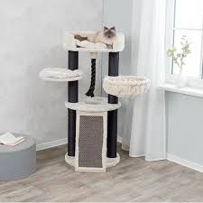 2 fully scratching posts and the ramp covered with different sisal provide different scratching sensation and allow cats to sharpen. Tucker Murphy Pet Bovina Cream Black Designer Cat Tower For Large Cats Multiple Cats With Two Scratching Posts Climbing Ramp Hammock Sturdy Play Rope Two Platforms Top Platform Padded With Back Rest Removable