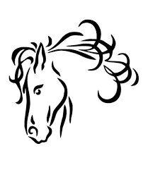 Start drawing a horse head with three circles. Horse Head Line Drawing Clipart Best Horse Drawings Horse Illustration Art