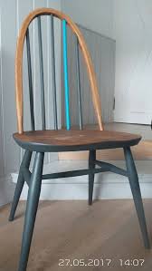 Vintage Ercol 1960 Quaker Chair Refurbished Painted Retro Etsy Dining Chair Makeover Upcycled Furniture Before And After Ercol Chair
