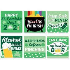 Traditional parades in belfast and dublin have been cancelled for the second year in a row, with many events across the island again moving online. Big Dot Of Happiness Quarantine St Patrick S Day Funny 2021 Saint Patty S Party Decorations Drink Coasters Set Of 6 Target