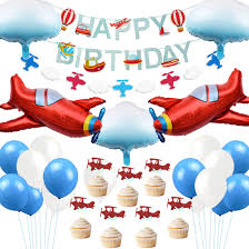 4.3 out of 5 stars. Joymemo Plane Birthday Decorations For Boys Vintage Airplane Cloud Foil Balloons Happy Birthday Banner Cake Toppers For Kids 1st 2nd 3rd Airplane Theme Birthdayparty Buy Online In Aruba At Aruba Desertcart Com Productid