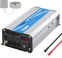 Power Inverter Pure Sine Wave 1200 Watt 12V Dc to 120V Lithium Battery  Compatible with UL Fuses and USB-C PD30W and QC 3.0 FastCharger and Wired  ...