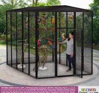 96"H x 150"L x 90"D Outdoor Bird Cage - Custom Cages