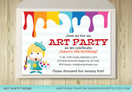 Birthday Party Invitation Card Template Art Party Invitation Template Birthday Kidsparty Painting Art Party Invitations Party Invite Template Party Invitations Kids