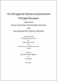 That story was the pivotal story that became like a domino effect, she says. The Struggle For Women Empowerment Through Education In The Novels Second Class Citizen 1974 By Buchi Emecheta And Das Verbo