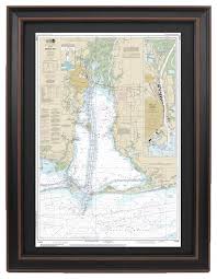 nautical chart mobile bay framed