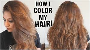 The base of the hair has been dyed to match the highlights in tone for a seamless color melt! How I Dye My Hair Light Golden Brown At Home How I Color My Hair From Dark To Light Diy Root Touchup Youtube