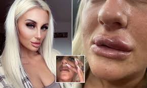 Mother-of-two 'addicted' to face fillers left 'deformed' after her lips  swelled into a beak and began to rot away