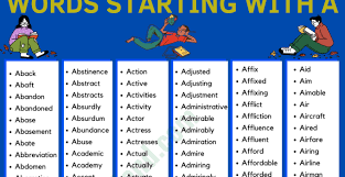Check spelling or type a new query. Words That Start With A In English Fluent Land