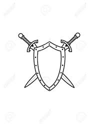 Swords Criss Crossing Shield Tattoo Coat Of Arms Shield Drawing